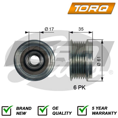 Alternator pulley torq fits - pulley,